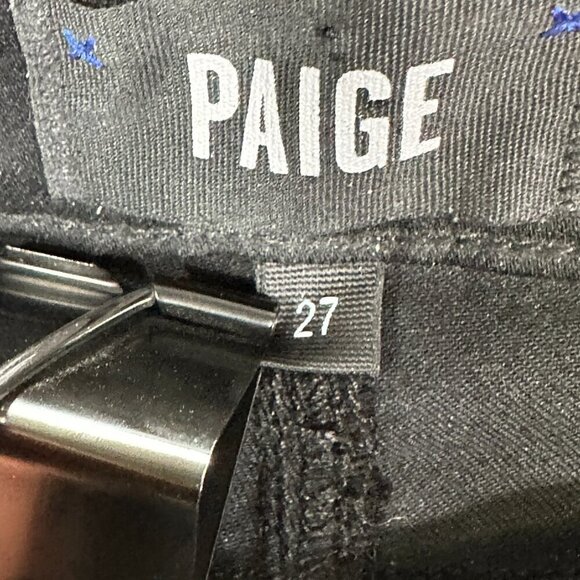 Paige Jeans Womens 27 Hoxton Ankle Black Cotton Stretch Pockets Raw Hem - Picture 10 of 11